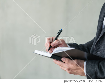 man write notepad agenda schedule business affair man write notepad agenda schedule business affair 45503192