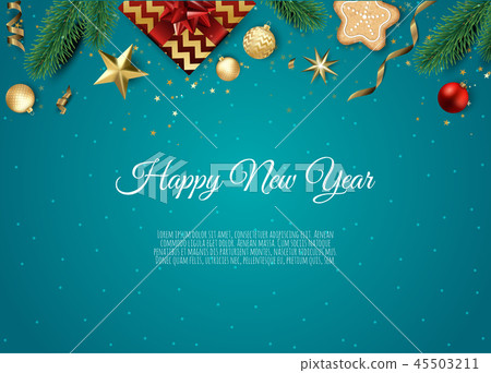 Banner with vector christmas tree branches 45503211