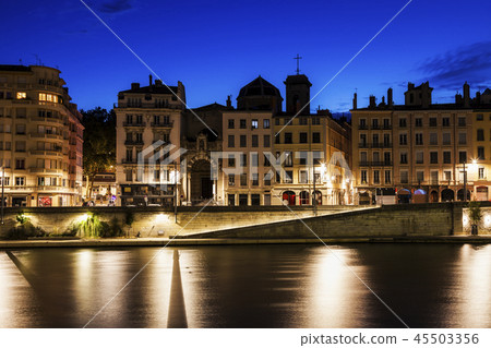 Architecture of Lyon along Saone River Architecture of Lyon along Saone River 45503356