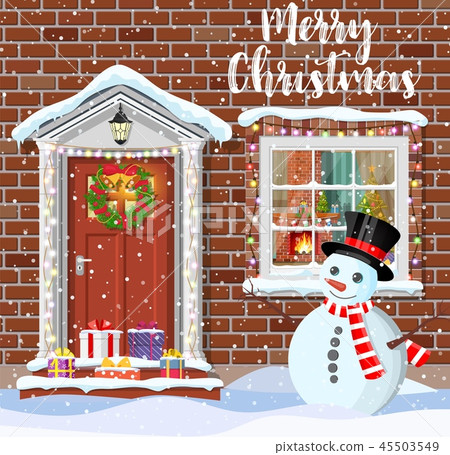 House door decoration for the Christmas House door decoration for the Christmas 45503549