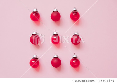 Creative composition with red glass balls  45504175
