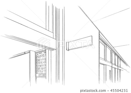 Cartoon style pen drawing illustration school Cartoon style pen drawing illustration school 45504231