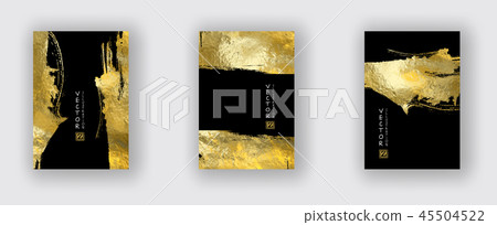 Vector Black and Gold Design Templates set 45504522