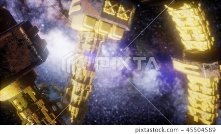 Space Ship and Milky Way Stars 45504589