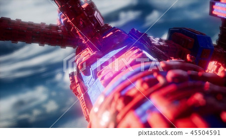 Highly detailed huge spaceship approaching Highly detailed huge spaceship approaching 45504591