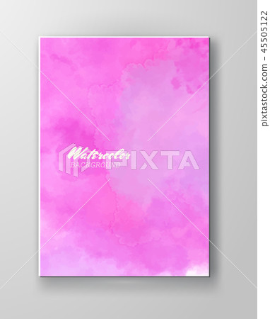 Card with vector hand drawn watercolor background. 45505122