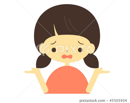 Illustration of a girl doing a hand pose 45505934