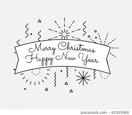 Vector Vintage Merry Christmas And Happy New Year 45505968