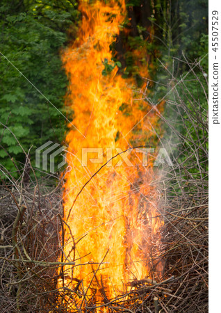 Bright big bonfire while burning a large number of Bright big bonfire while burning a large number of 45507529