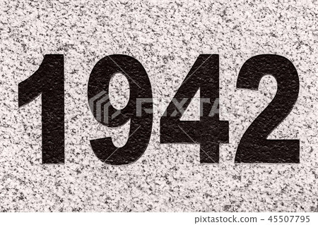 numbers 1942 on a marble slab 45507795