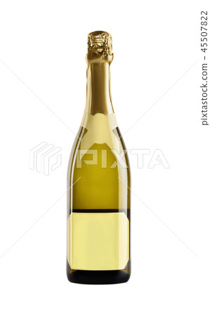 Champagne. Bottle of yellow glass. Champagne. Bottle of yellow glass. 45507822
