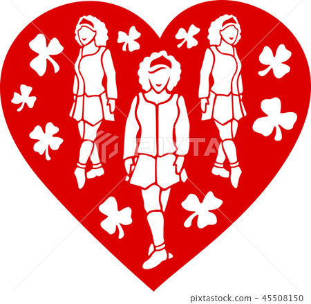 Art with irish dancing girls in the red heart Art with irish dancing girls in the red heart 45508150