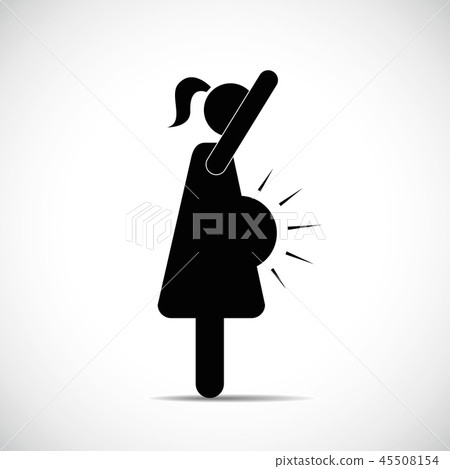 pregnant woman belly in action pictogram pregnant woman belly in action pictogram 45508154
