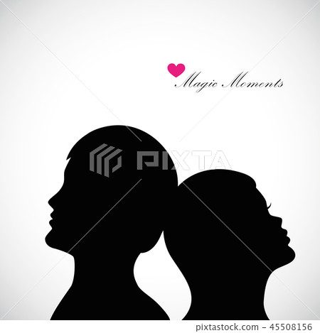 Man and woman silhouette magic moments Man and woman silhouette magic moments 45508156