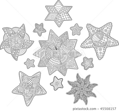 Isolated beautiful stars for coloring book pages Isolated beautiful stars for coloring book pages 45508157