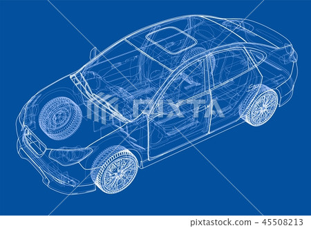 Concept car. Vector rendering of 3d 45508213