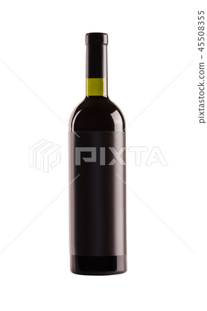Red wine. Bottle of green glass. 45508355
