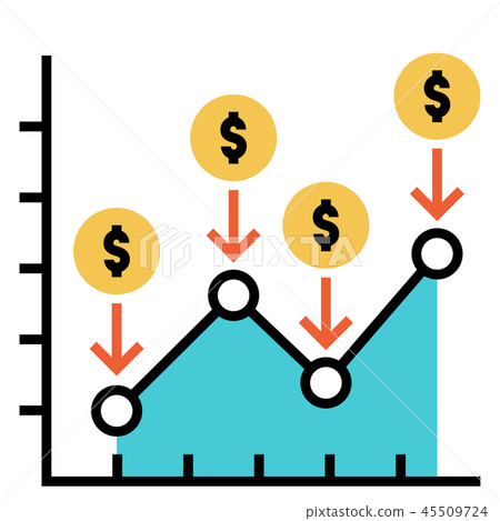 Dollar cost average FlatOutline illustration 45509724