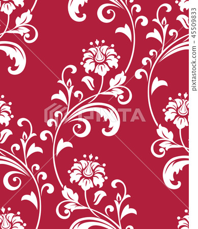 Flower pattern. Seamless white and red ornament. Flower pattern. Seamless white and red ornament. 45509833