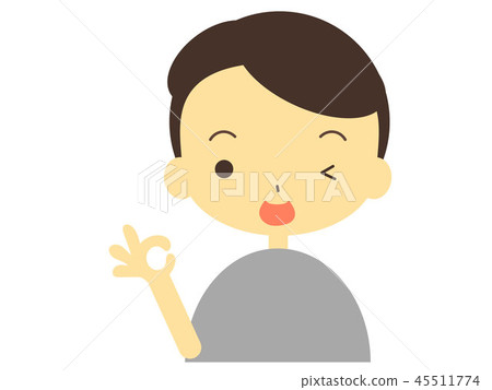 Illustration of a man with OK sign 45511774