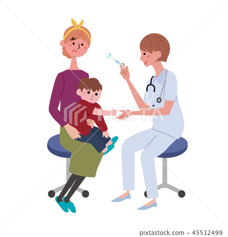 Flu vaccination injection illustration Flu vaccination injection illustration 45512499