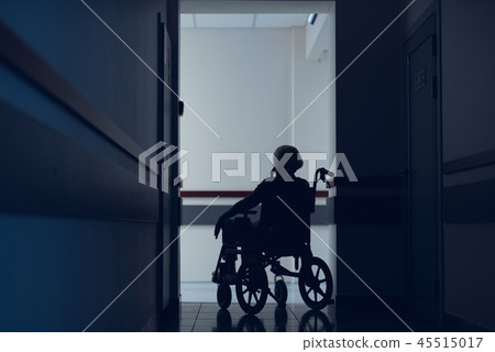 Disabled lady is visiting hospital for checkup Disabled lady is visiting hospital for checkup 45515017