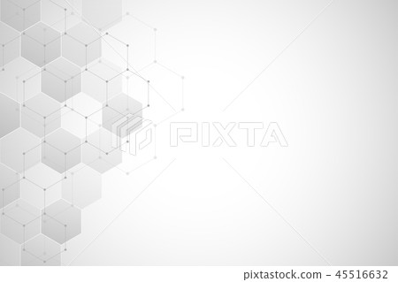 Geometric abstract background with hexagons elements. Medical background texture for modern design. 45516632