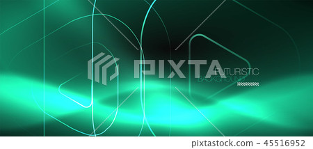 Dark black abstract background with neon colors and lines 45516952