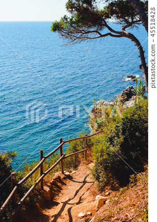 footpath in the mountains on the Mediterranean coast 45518428