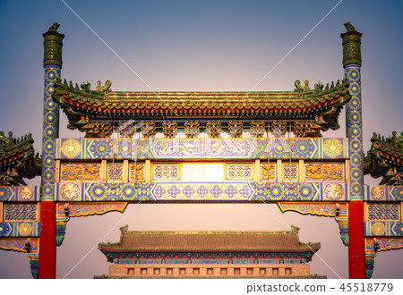 Qianmen street, a famous old shopping street over hundreds years in Beijing, China. Qianmen street, a famous old shopping street over hundreds years in Beijing, China. 45518779