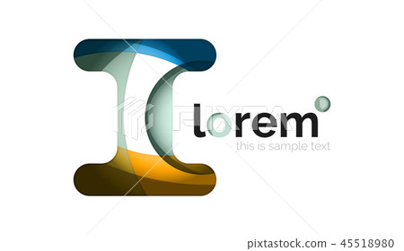Abstract geometric design logo made of flowing elements Abstract geometric design logo made of flowing elements 45518980