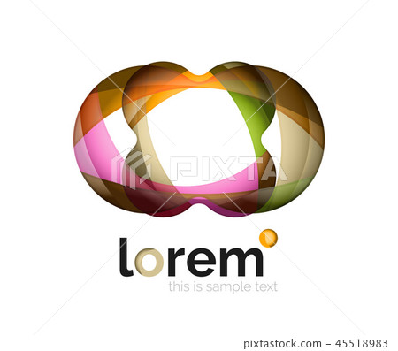Abstract geometric design logo made of flowing elements Abstract geometric design logo made of flowing elements 45518983