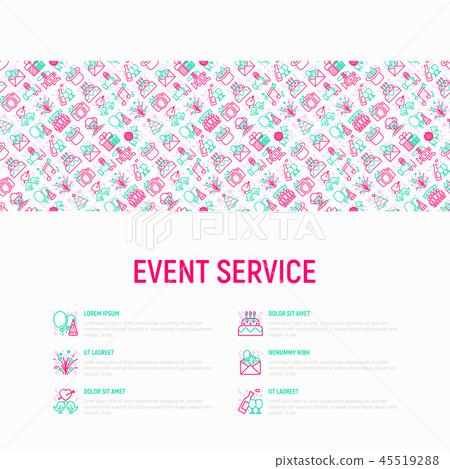 Event services concept with thin line icons Event services concept with thin line icons 45519288