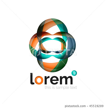 Abstract geometric design logo made of flowing elements Abstract geometric design logo made of flowing elements 45519289