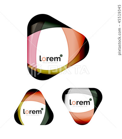 Set of geometric shape convergence logo design templates 45519345