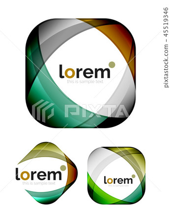 Set of geometric convergence vector icons 45519346