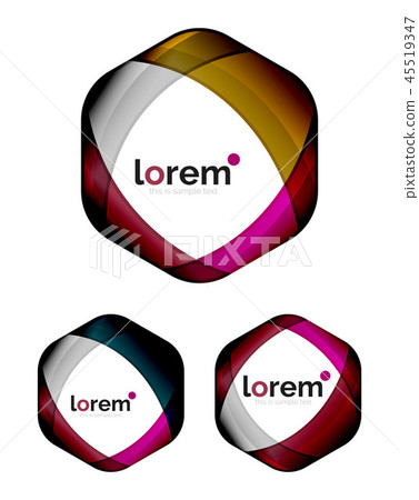 Set of geometric shape convergence logo design templates Set of geometric shape convergence logo design templates 45519347