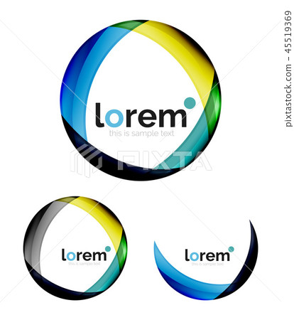 Set of geometric shape convergence logo design templates Set of geometric shape convergence logo design templates 45519369