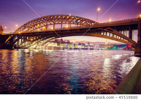 The long beautiful bridge across the river The long beautiful bridge across the river 45519880
