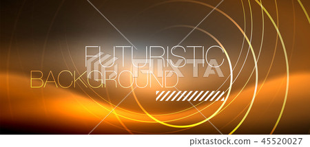 Neon circles abstract background, shiny lines Neon circles abstract background, shiny lines 45520027