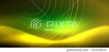 Neon glowing techno lines, hi-tech futuristic abstract background template with square shapes Neon glowing techno lines, hi-tech futuristic abstract background template with square shapes 45520039