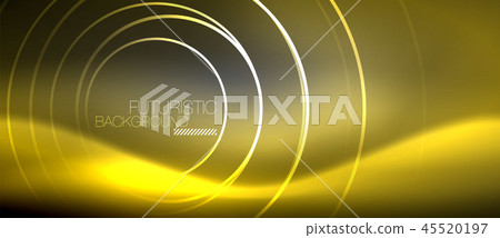 Neon circles abstract background, shiny lines Neon circles abstract background, shiny lines 45520197