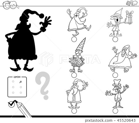shadow game with Christmas characters color book shadow game with Christmas characters color book 45520643