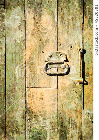 Watercolor painting grunge holiday background of old wooden planks 45520881