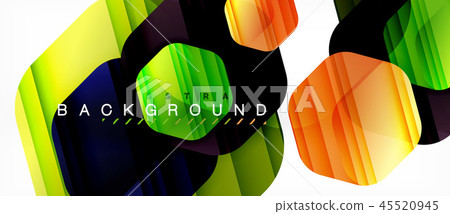 Glossy color hexagons modern composition background, shiny glass design Glossy color hexagons modern composition background, shiny glass design 45520945
