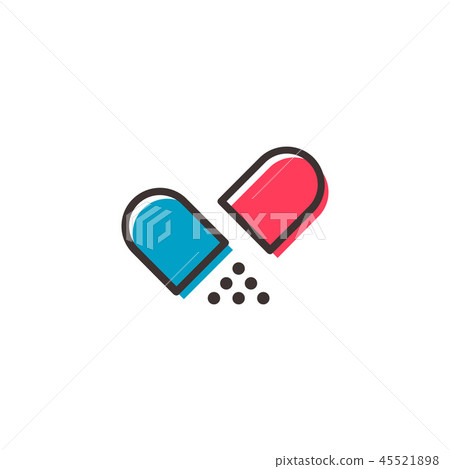 pill flat outline icon pill flat outline icon 45521898
