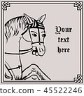 Illustration of horse in medieval style 45522246