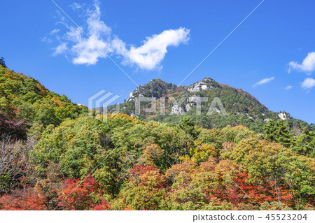 Shosenkyo Goryo Shosenkyo秋天圖像藍天秋葉山 Shosenkyo Goryo Shosenkyo秋天圖像藍天秋葉山 45523204