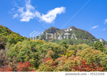Shosenkyo Goryo Shosenkyo秋天圖像藍天秋葉山 45523209
