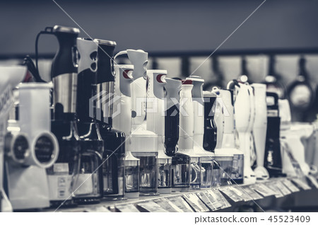 row of variety blenders in retail store row of variety blenders in retail store 45523409